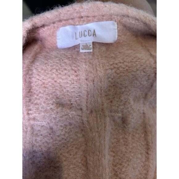 Lucca Women’s Button Up Sweater Peach/pink Size L - New With Tags. NWT - Picture 4 of 11